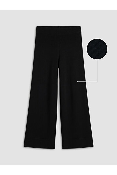 LC Waikiki Black Women's Knitwear Trousers with Elastic Waist