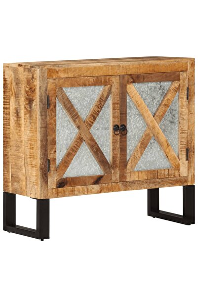 vidaxl Dulap, 80x30x71 cm, lemn masiv de mango brut și metal