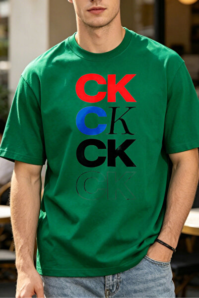 Fleck Casual Style T Shirts For Men Colorful CK Logo Print Mens Printed T Shirts