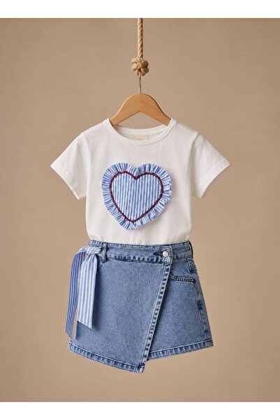 MİO Girl's Shorts Skirt T-Shirt Set