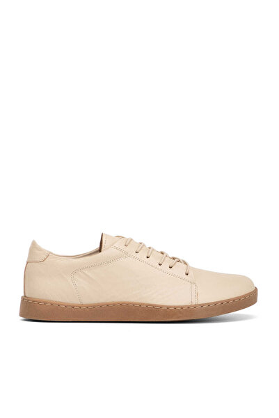 Tergan Krem Hakiki Deri Kadın Sneaker - K4MEAY068708-A68