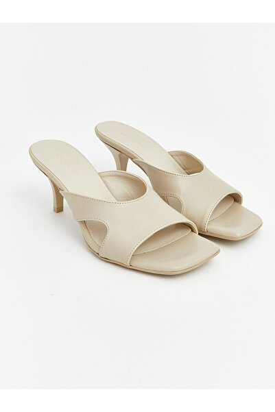 LC Waikiki Beige Blunt Toe Women's Heeled Sandals