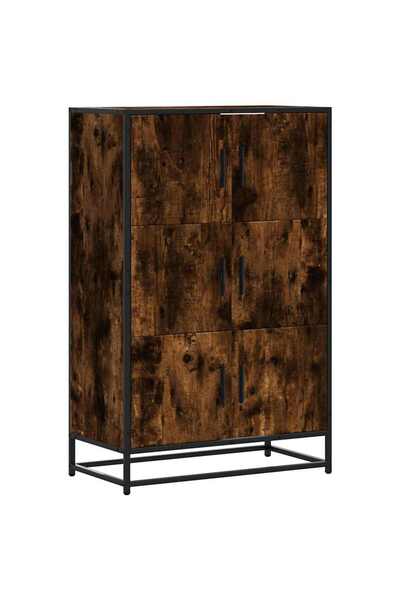 vidaxl Dulapuru stejar afumat 68x35x106,5 cm lemn și metal prelucrat