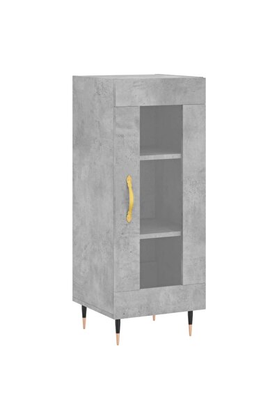 vidaxl Servantă, gri beton, 34,5x34x90 cm, lemn compozit