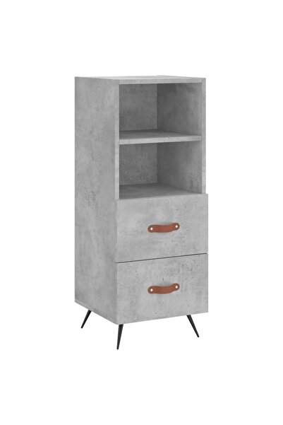 vidaxl Servantă, gri beton, 34,5x34x90 cm, lemn compozit