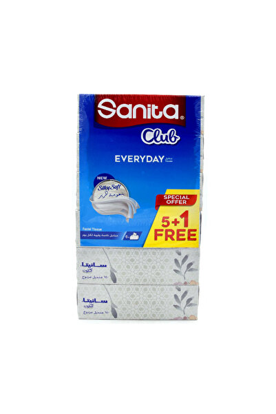 Sanita مناديل كلوب للوجه 150 طبقة 5+1 مجانًا