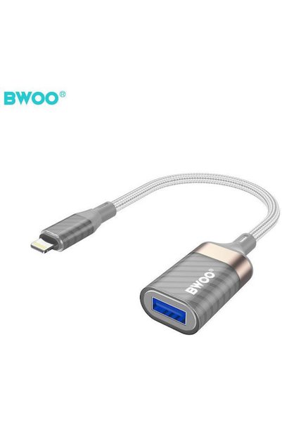 Bwoo Μετατροπέας Lightning αρσενικό σε USB-A θηλυκό Γκρι 1 τεμάχιο