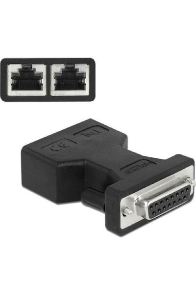 DELOCK Μετατροπέας Σειριακού αρσενικού σε RJ-45 2x θηλυκό 1 τεμάχιο 66806
