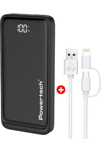 POWERTECH Power Bank 10000mAh 22.5W με 2 θύρες USB-A και 1 θύρα USB-C Γρήγορη...