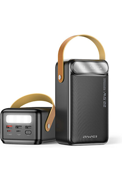 AWEI PK101K Power Bank 60000mAh 22.5W με 3 θύρες USB-A και 2 θύρες USB-C Powe...