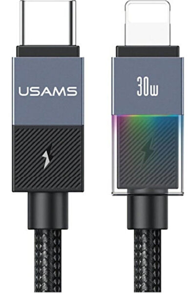 Usams Καλώδιο USB-C σε Lightning 30W Μαύρο 1.2μ (SJ776USB01)