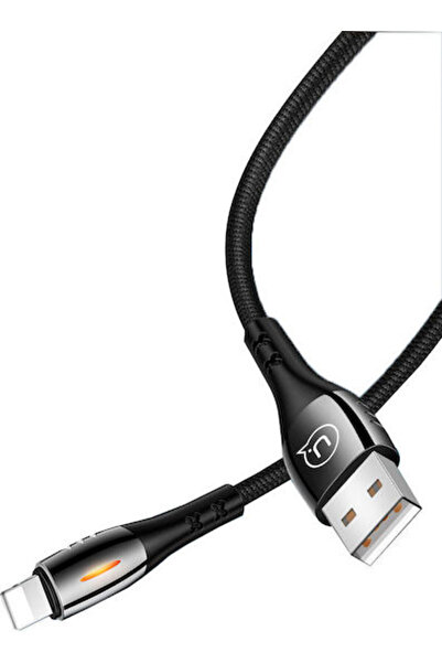 Usams US-SJ344 Πλεκτό Καλώδιο USB-A σε Lightning Μαύρο 1.2μ (SJ344USB01)