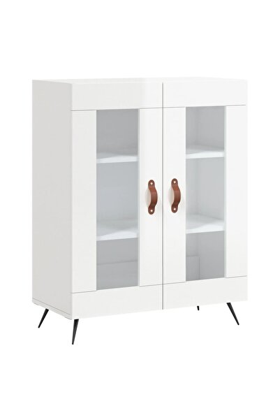 vidaxl Dulap, alb extralucios, 69,5x34x90 cm, lemn compozit