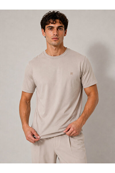 RAFF MAĞAZA Lyocell Rayon Fabric Blend Crew Neck T-Shirt