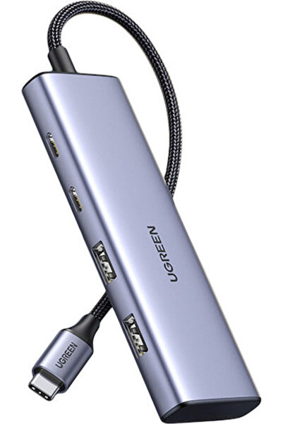 Ugreen CM473 USB Hub 4 θύρες USB 3.0 με σύνδεση USB-C Γκρι Κωδικός: 15395