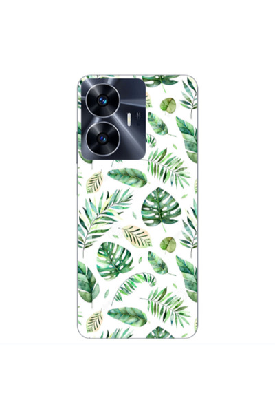 Other Realme Note 50 Green laves 2 Transparent Silicone TPU Θήκη