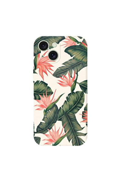 Other Apple iPhone 15 Plus Green Laves Transparent Silicone TPU Θήκη
