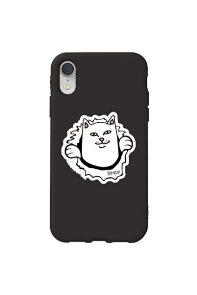 Other Apple iPhone Xr White cat Black Colored Silicone TPU Θήκη