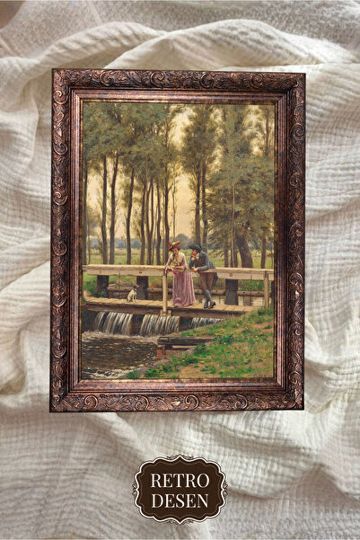 Retro Vintage Çerçeveli Tablo, Sevgi Tablosu, Sanatsal Baskı, Duvar Dekoru, E...