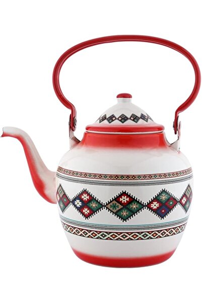Generic Al Saif Arabic Enamelware Merkaza Design Water Kettle, 2 Liter Capacity