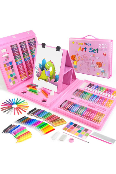 GGEROU Drawing Kit 208PCS Deluxe Colouring Art Set for Kids 6-12 Drawing & Pa...