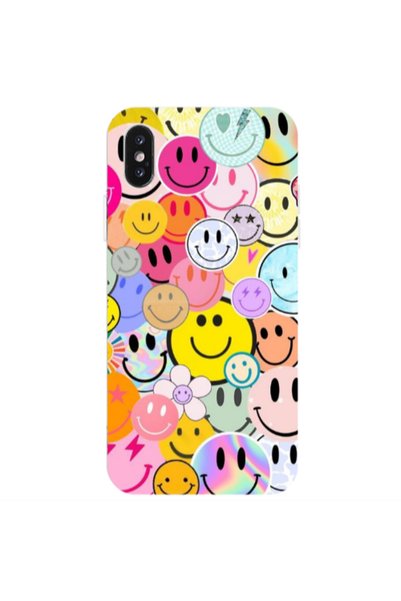 Other Apple iPhone X Smiley Stickers Transparent Silicone TPU Θήκη