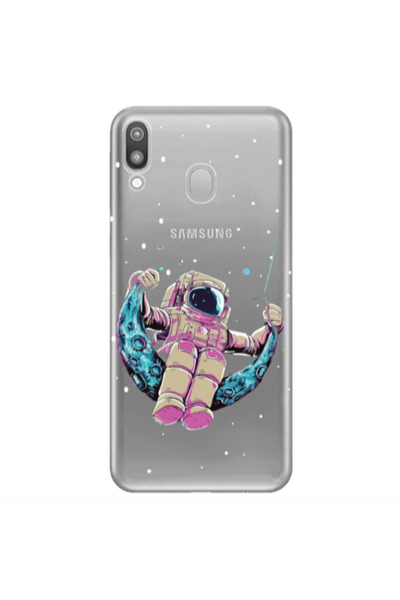 Other Samsung M20 Astronaut swinging on the moon Transparent Silicone TPU Θήκη
