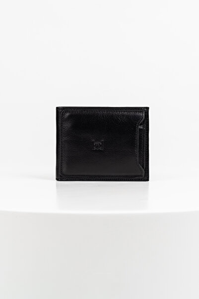 BAYDERİ Porte Extra Card Holder Genuine Leather Men's Wallet Black