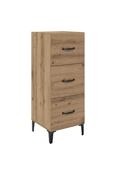 vidaxl Bufet Stejar Artizanal 34,5 x 34 x 90 cm Lemn compozit