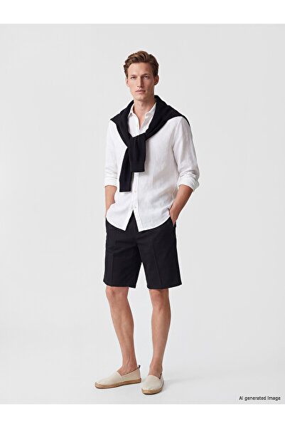 LC Waikiki Nevavm Regular Fit Dobby Men's Shorts with a Difference