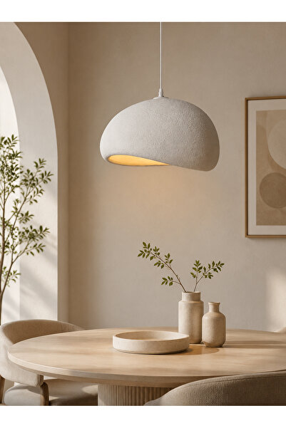 Bayt Aura 1Pcs Cement Cloud Shaped Hanging Lamp 30CM 3 Color Light E27 Incand...