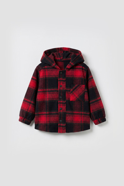 Cotton Trips Lumberjack Hooded Shirt Jacket 2-7 Years Red