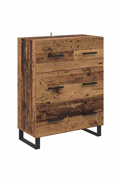 vidaxl Bufet Lemn Vechi 69,5 x 34 x 90 cm Lemn Ingineresc și Fier