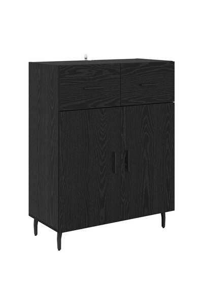 vidaxl Bufet cu sertar Stejar Negru 69,5 x 34 x 90 cm Lemn compozit