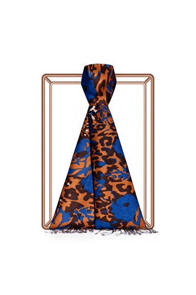 ipekevi Wild Rose Patterned Silk Shawl Red Copper