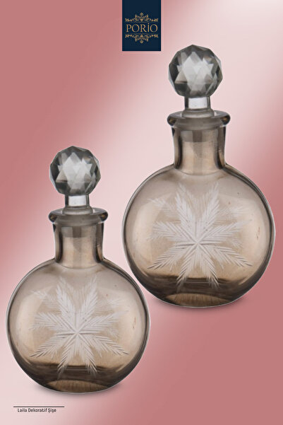 Porio Laila Desenli Dekoratif Modern Cam Şişe PR77-1030 PR77-1031