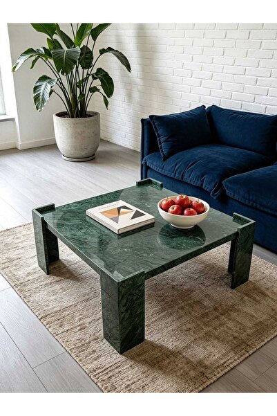 niza dekorasyon El Yapımı Yeşil Mermer Sehpa Minimalist Orta Sehpa
