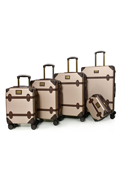MORANO Travel Bag Classic Morano 5 Pieces Fiber Leather Luxury Bag Set (Dark ...