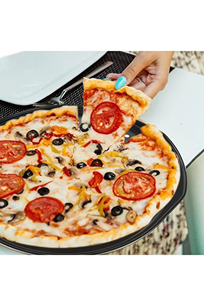 RIDGE 14" Pizza Trays for Oven Perforated Pizza Pan Non-Stick Round Carbon St...