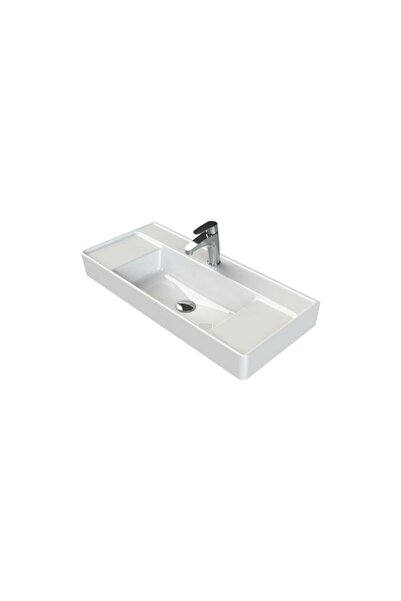 TURKUAZSERAMİK Turkuaz Cerastyle Sharp Etajer Uyumlu Damlalıklı Lavabo 85*38 cm