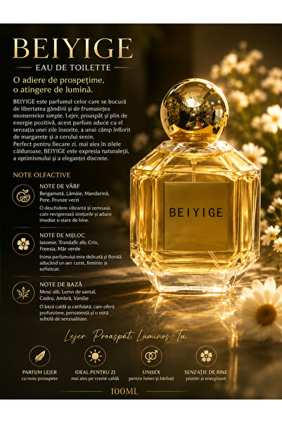 beiyige Parfum 100ML Unisex Floral Proaspăt cu Note Citrice