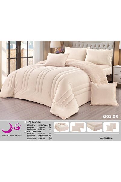 Moon Double Bed Winter Plain Fur Bedspread 6 Pieces - Plain Fur Winter Duvet ...