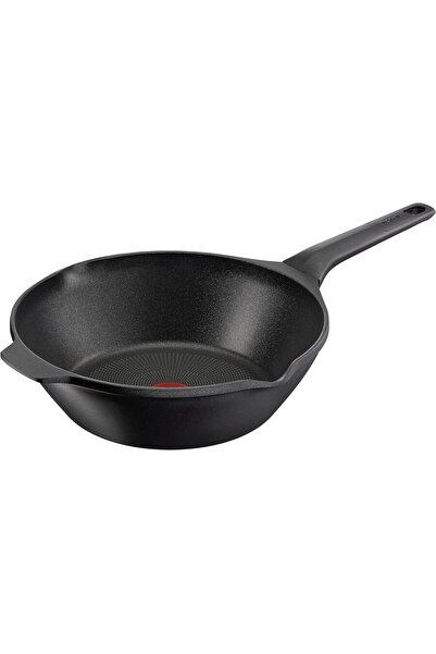 TEFAL Robusto wok pan, 28 cm, induction, titanium non-stick coating, cast alu...