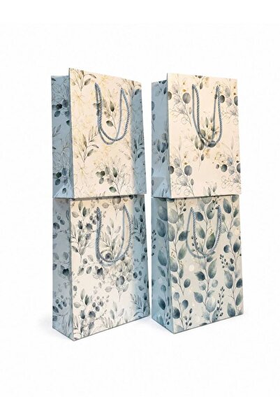 OEM Pungi Cadou Alb-Verde 12/set 26x32x10cm