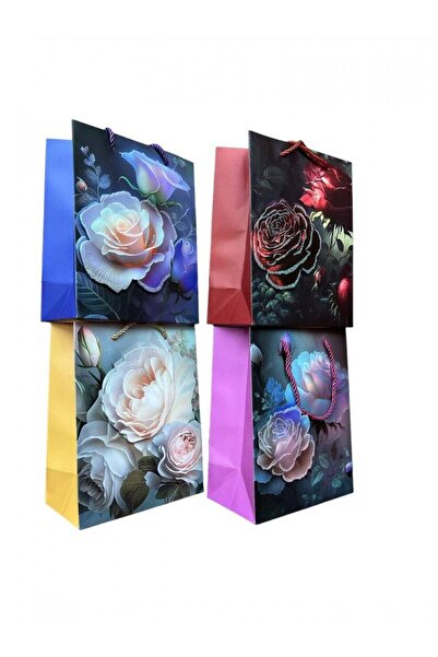OEM 3D подаръчни торбички с рози, 12 броя / Комплект горна и долна част 31x41x12