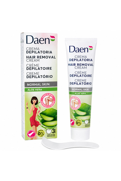Daen Cremă Depilatoare Aloe Vera pentru Femei, 125 ml, Piele Normală, cu Spat...