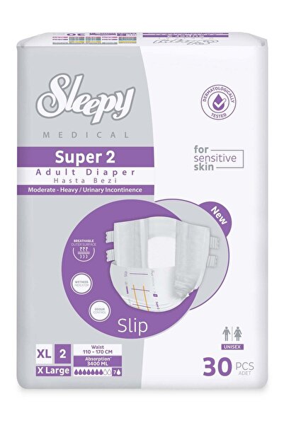Sleepy Scutece pentru adulți Medical Super 2, mărimea M (80-120 cm) 30 bucăți