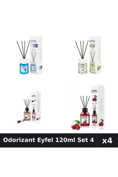 Eyfel Set 4 Odorizant Camera Betisoare 120ml - Cool Water, Iasomie, Vanilie, ...