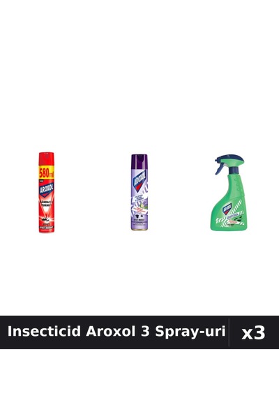 Aroxol Set 3 Spray Insecticid 250ml, 400ml, 580ml - Anti Gandaci Tantari