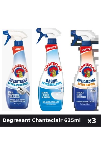 Chanteclair Set 3 Degresant Universal 625ml - Extra Puternic, Anticalcar, Str...